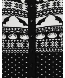 Hell Bunny Spook 50's Cardigan Black White