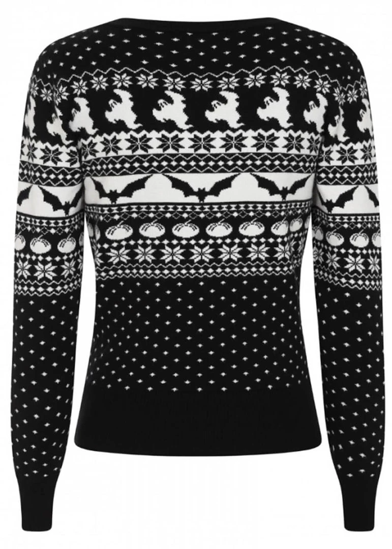 Hell Bunny Spook 50's Cardigan Black White