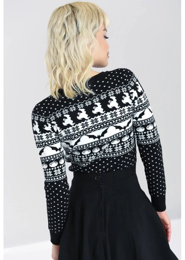 Hell Bunny Spook 50's Cardigan Black White