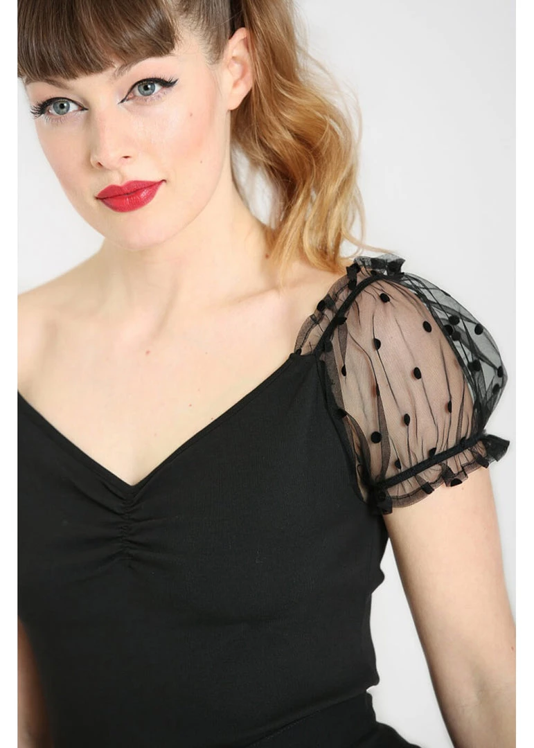 Hell Bunny Amandine 50's Top Black