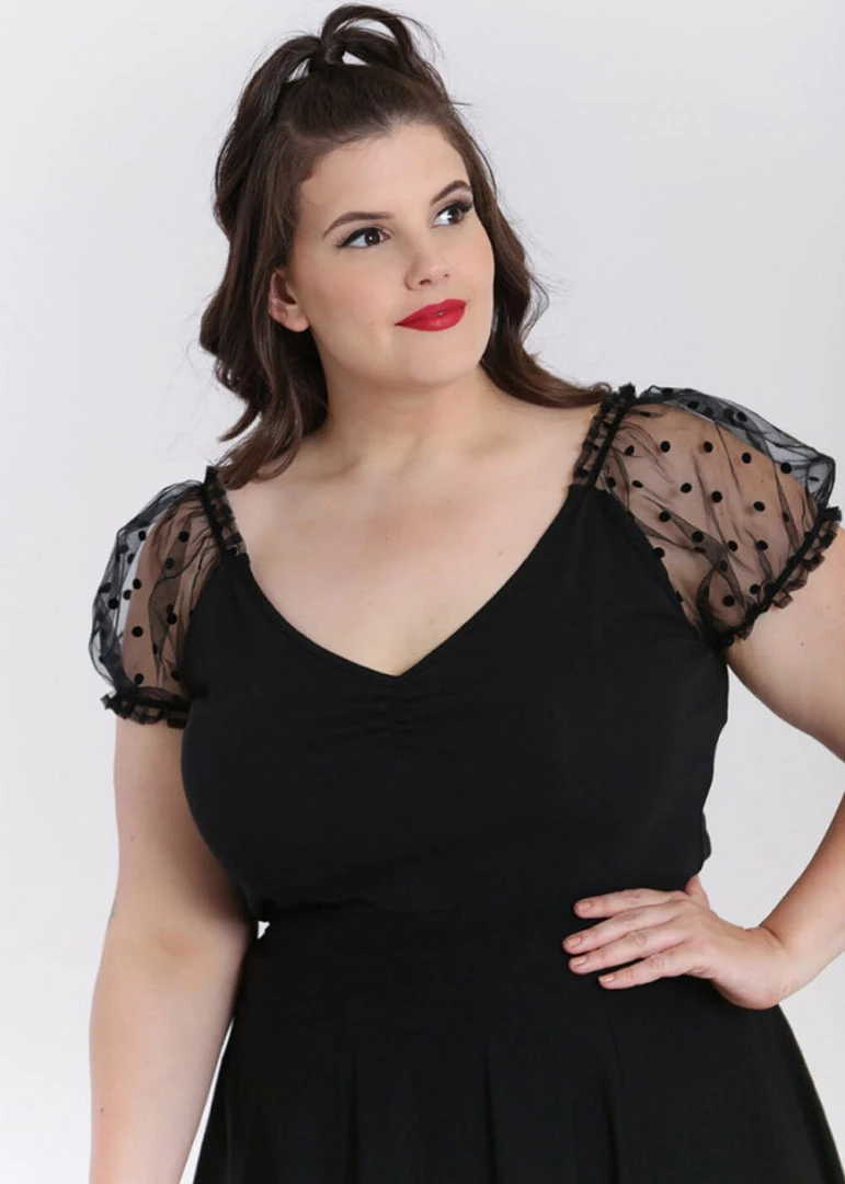 Hell Bunny Amandine 50's Top Black