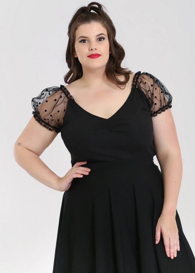 Hell Bunny Amandine 50's Top Black