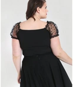 Hell Bunny Amandine 50's Top Black