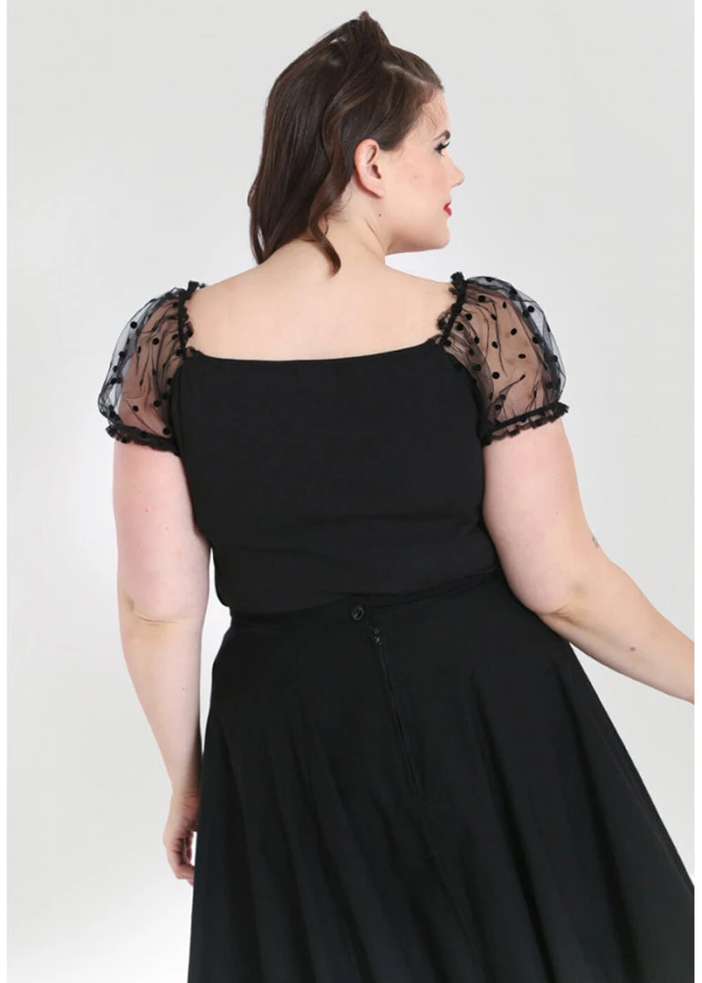 Hell Bunny Amandine 50's Top Black