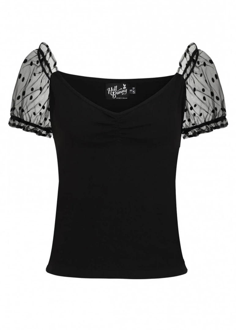 Hell Bunny Amandine 50's Top Black