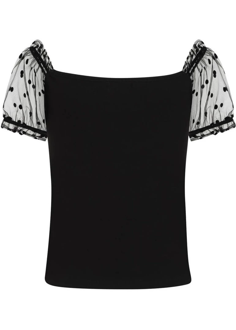 Hell Bunny Amandine 50's Top Black