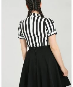 Hell Bunny Juno 40's Blouse Black White New In