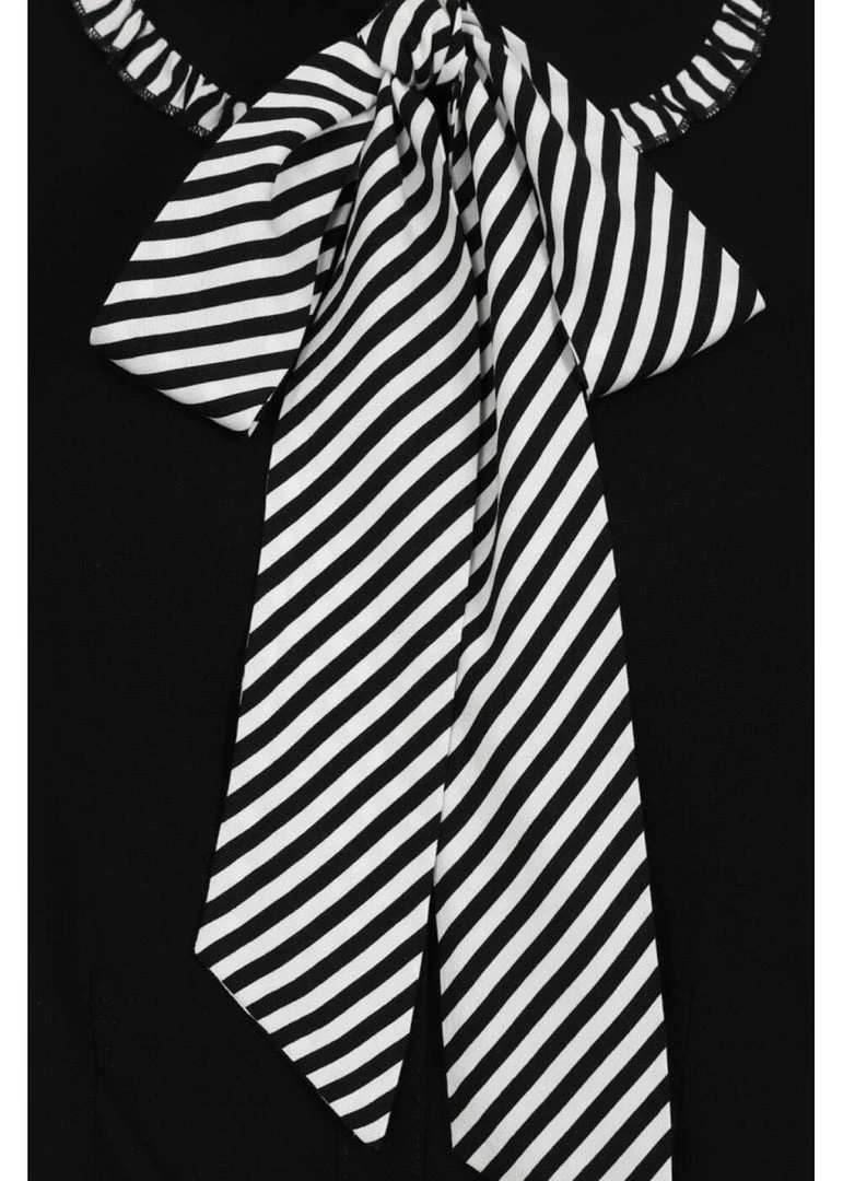 New In Hell Bunny Leslie 40s Blouse Black White