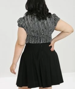 New In Hell Bunny Regan 50's Blouse Black