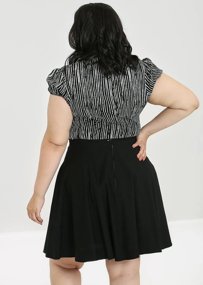 New In Hell Bunny Regan 50's Blouse Black