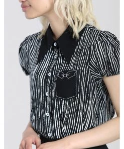 New In Hell Bunny Regan 50's Blouse Black