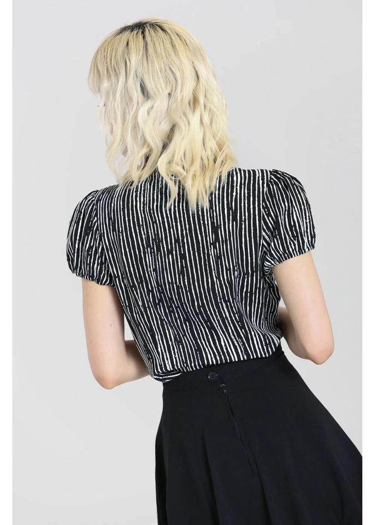 New In Hell Bunny Regan 50's Blouse Black