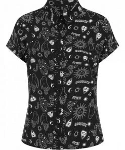 New In Hell Bunny Hello Goodbye Ouija Shirt Black