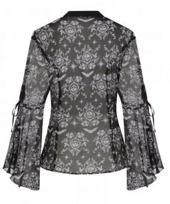 Hell Bunny Lost Whispers 40's Blouse Black
