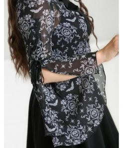 Hell Bunny Lost Whispers 40's Blouse Black