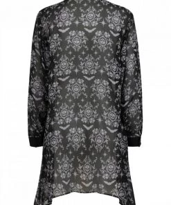 New In Hell Bunny Lost Whispers 70's Tunic Blouse Black