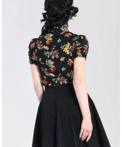New In Hell Bunny Aurelia 40's Blouse Black