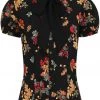 New In Hell Bunny Aurelia 40's Blouse Black
