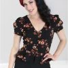 New In Hell Bunny Orla 40's Blouse Black