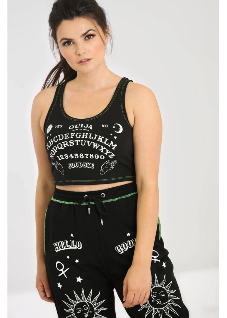 Hell Bunny Ouija Crop Top Black New In