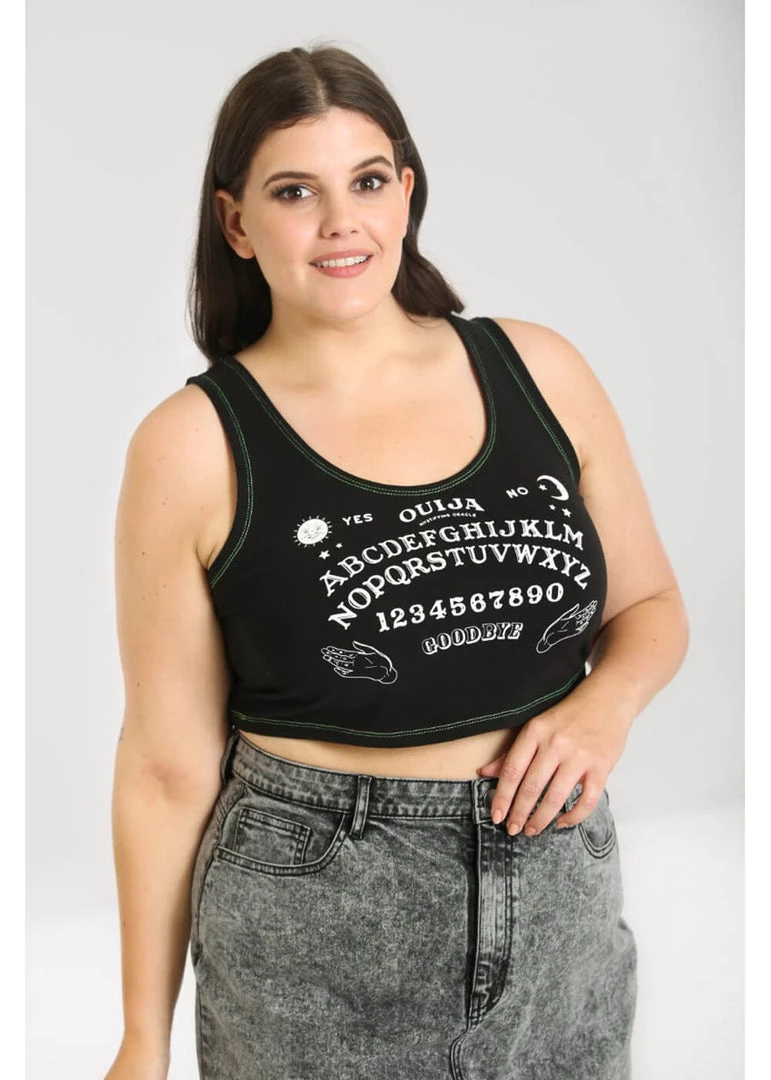 Hell Bunny Ouija Crop Top Black New In