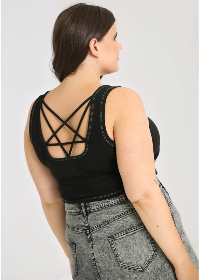 Hell Bunny Ouija Crop Top Black New In