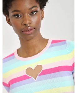Hell Bunny Love Heart 50's Top Multicolour