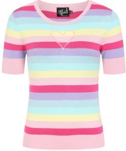 Hell Bunny Love Heart 50's Top Multicolour