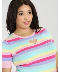 Hell Bunny Love Heart 50's Top Multicolour