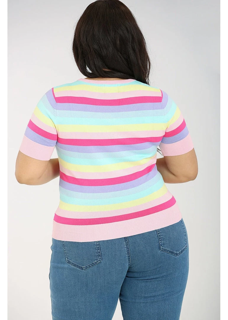 Hell Bunny Love Heart 50's Top Multicolour