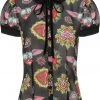 Hell Bunny Amias Sacred Heart 50's Blouse Black New In