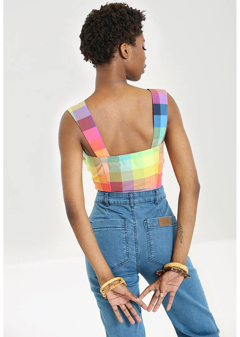 Hell Bunny Lucia 60's Rainbow Crop Top Multi