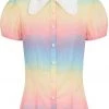 New In Hell Bunny Halo 60's Rainbow Blouse Multi