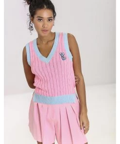 Hell Bunny Love Nope Vest 60's Top Pink