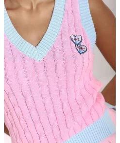 Hell Bunny Love Nope Vest 60's Top Pink