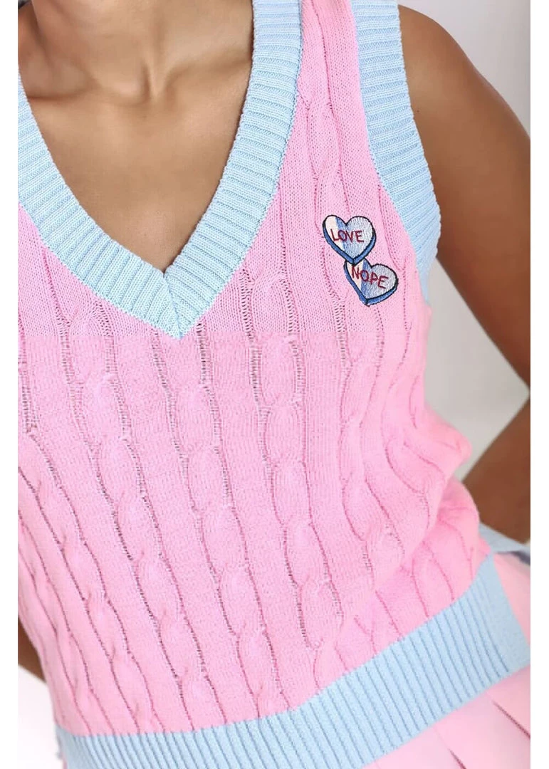 Hell Bunny Love Nope Vest 60's Top Pink