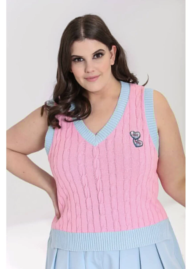 Hell Bunny Love Nope Vest 60's Top Pink