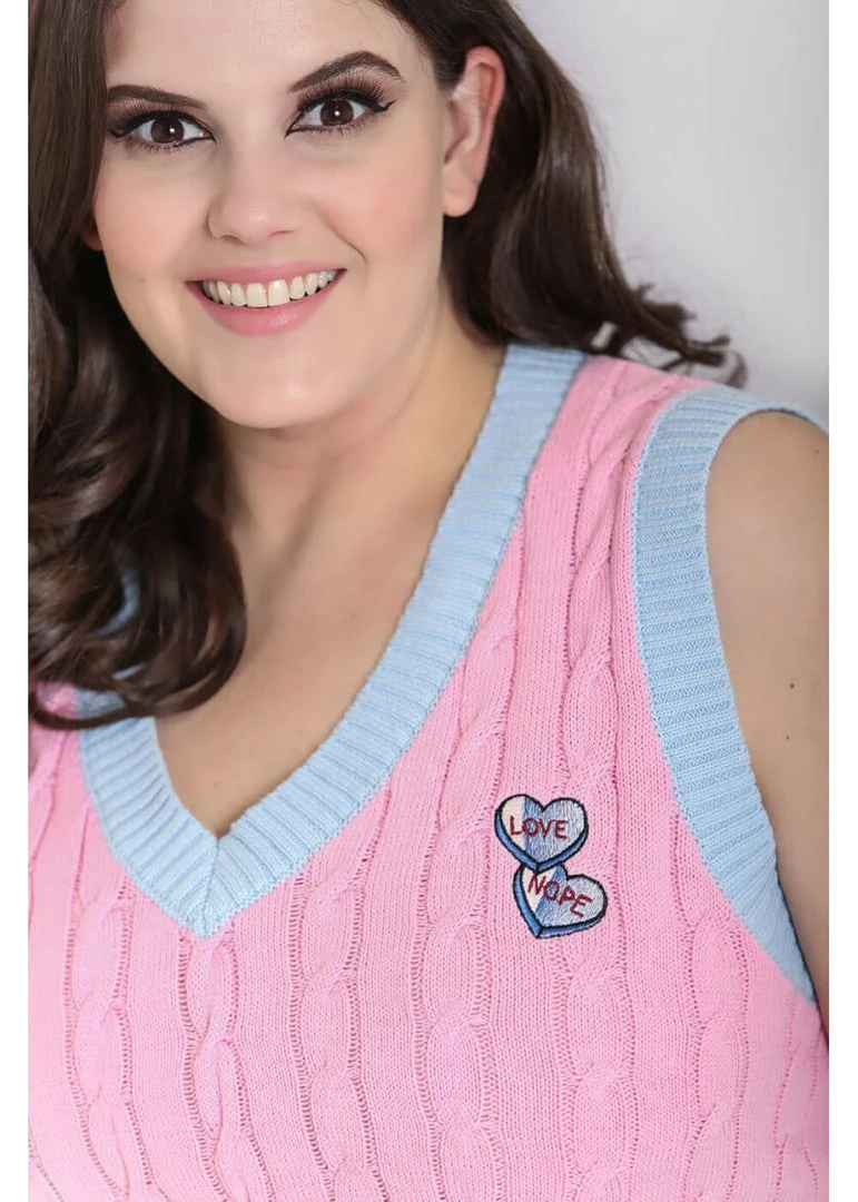 Hell Bunny Love Nope Vest 60's Top Pink