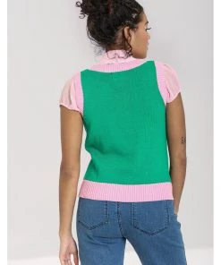 Hell Bunny Kitsch Daisy 60's Vest Top Green