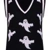 New In Hell Bunny Ghost 60's Vest Top Black