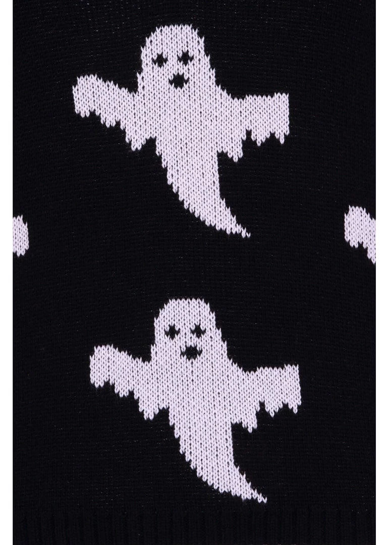 New In Hell Bunny Ghost 60's Vest Top Black