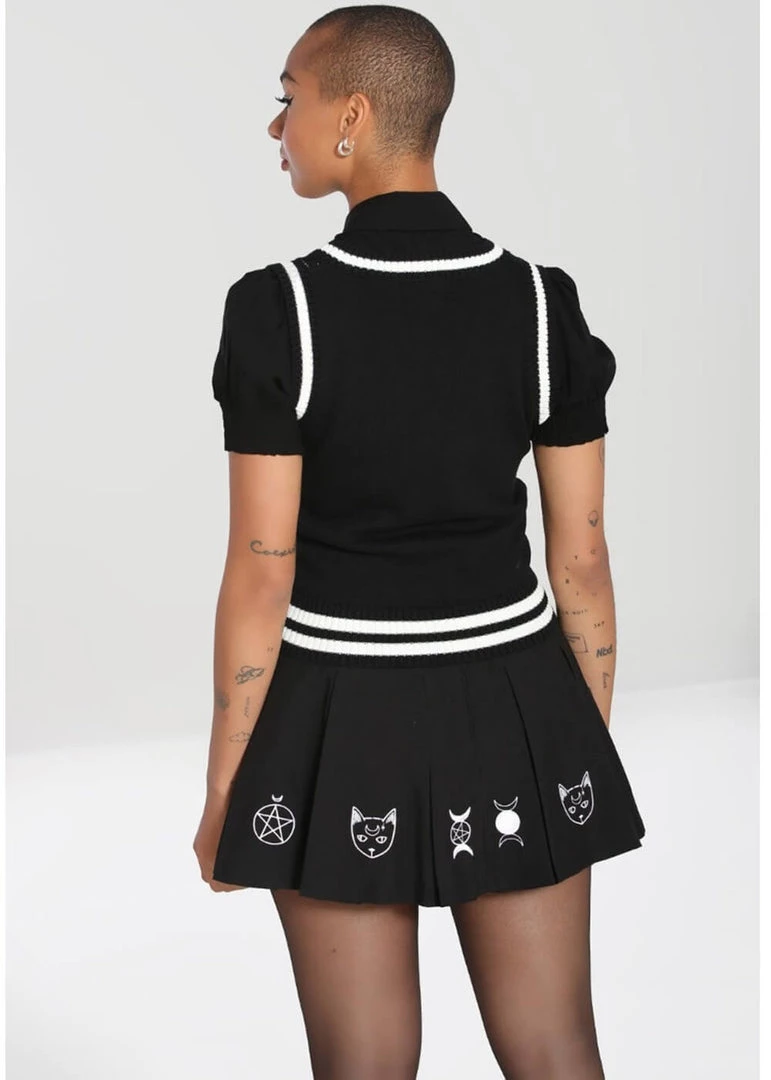 New In Hell Bunny Ghost 60's Vest Top Black