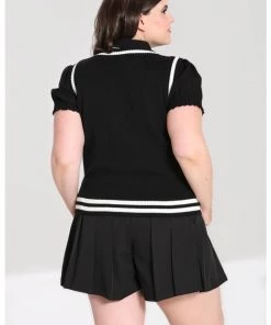 New In Hell Bunny Ghost 60's Vest Top Black