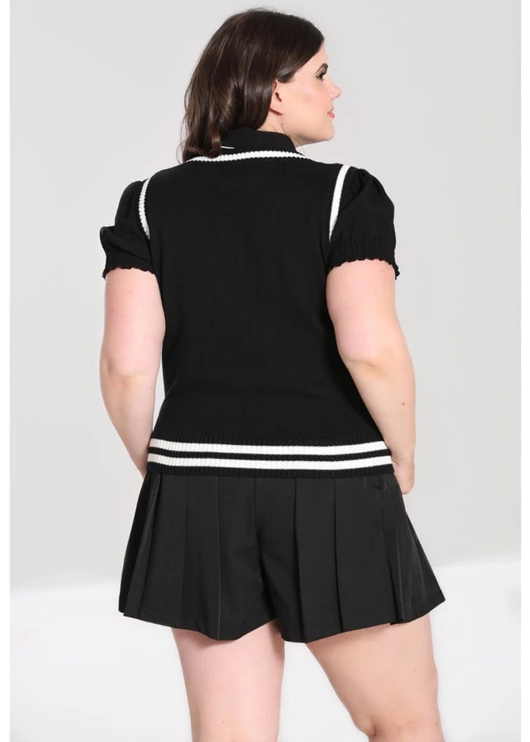 New In Hell Bunny Ghost 60's Vest Top Black