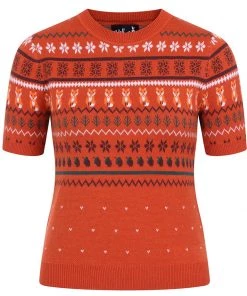 Hell Bunny Vixey 60's Jumper Brown