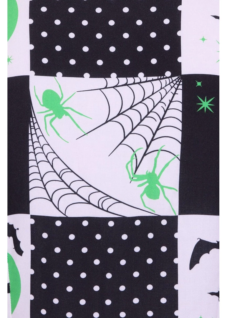 Hell Bunny Annie Bats 50's Blouse Black White New In