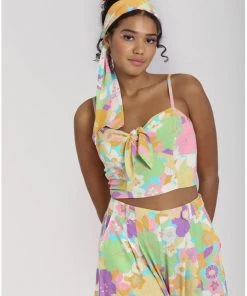 New In Hell Bunny Florette 60's Crop Top In Multi