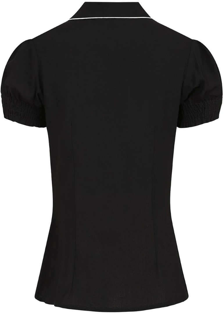 Hell Bunny Drusilla Bat 40's Blouse Black White New In