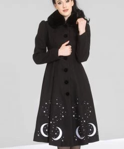 Hell Bunny Interstellar Moon 40's Coat Black New In