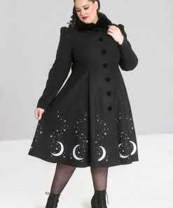 Hell Bunny Interstellar Moon 40's Coat Black New In